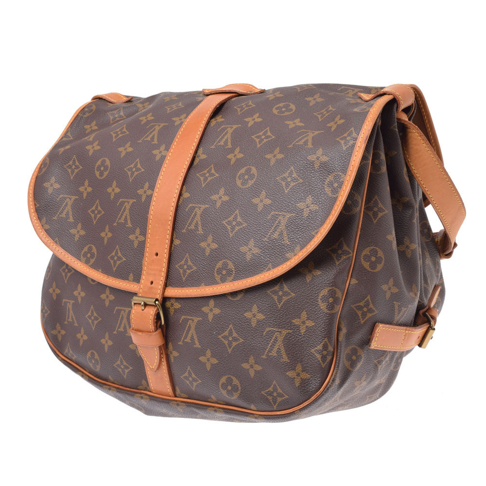 Louis Vuitton Saumur Canvas Brown Monogram Shoulder Bag Brown